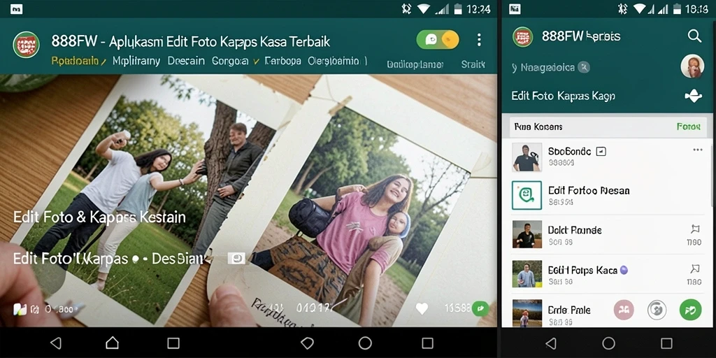 Tampilan antarmuka aplikasi 888FW dengan fitur Edit Foto Kertas Kaca.