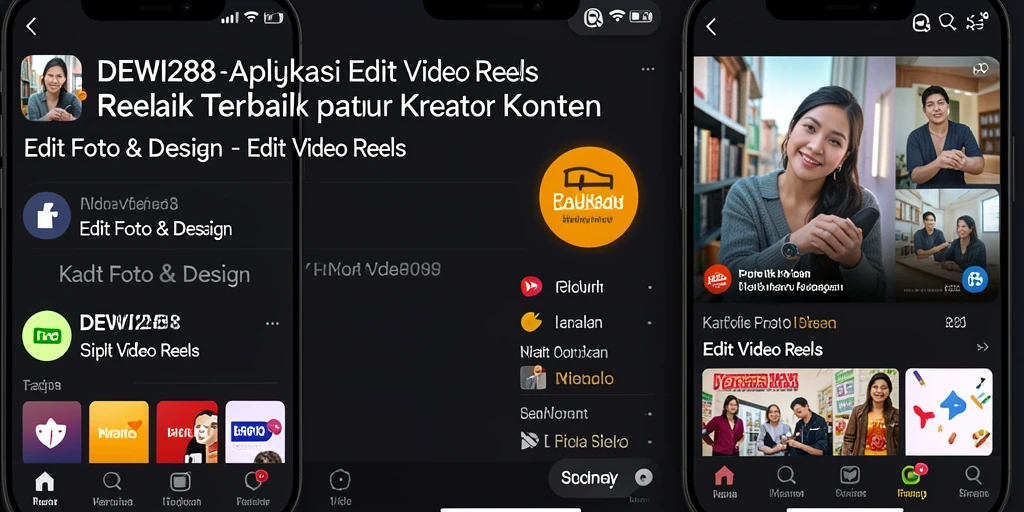 Antarmuka intuitif DEWI288 untuk Edit Video Reels.