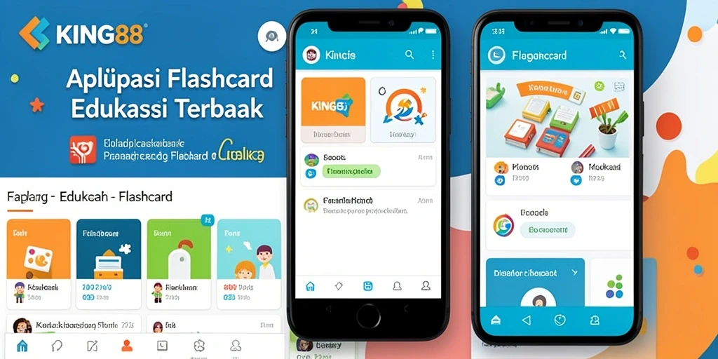 Antarmuka aplikasi KING88 untuk pembuatan flashcard yang interaktif.