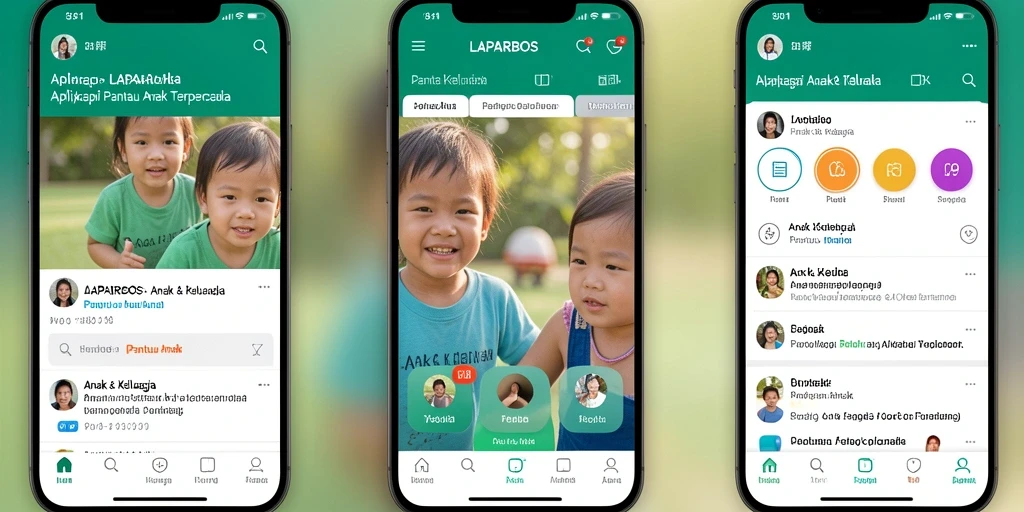 Tampilan antarmuka LAPARBOS yang intuitif untuk Pantau Anak.