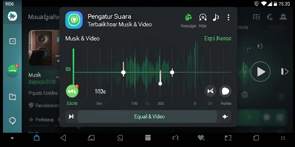 Tampilan antarmuka aplikasi Equalizer N06 yang modern dan intuitif.