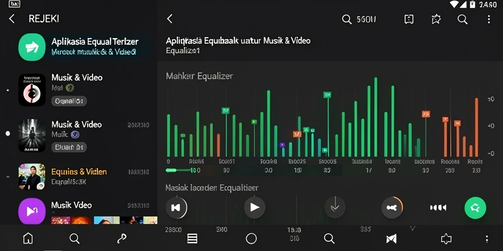 Antarmuka aplikasi REJEKI menampilkan kontrol Equalizer yang jelas dan mudah digunakan.