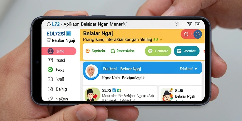 Screenshot antarmuka aplikasi SL72 yang menarik dan interaktif.