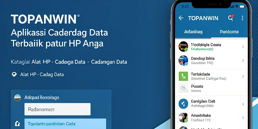 Antarmuka utama TOPANWIN untuk cadangan data yang efisien.