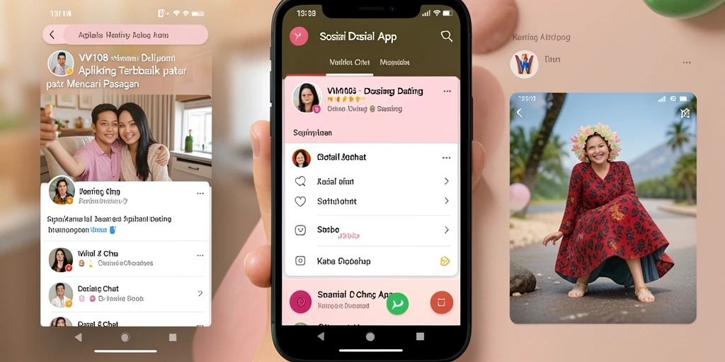Antarmuka menarik dan ramah pengguna dari aplikasi Dating App VW108.